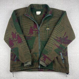 VTG Chlorophyll Psychedelic Kayak Nature Polar Fleece Men L Canada Made Read*